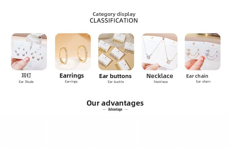 Heart Shape Copper Stud Earrings For Women, Sweet Style, 3 Pairs
