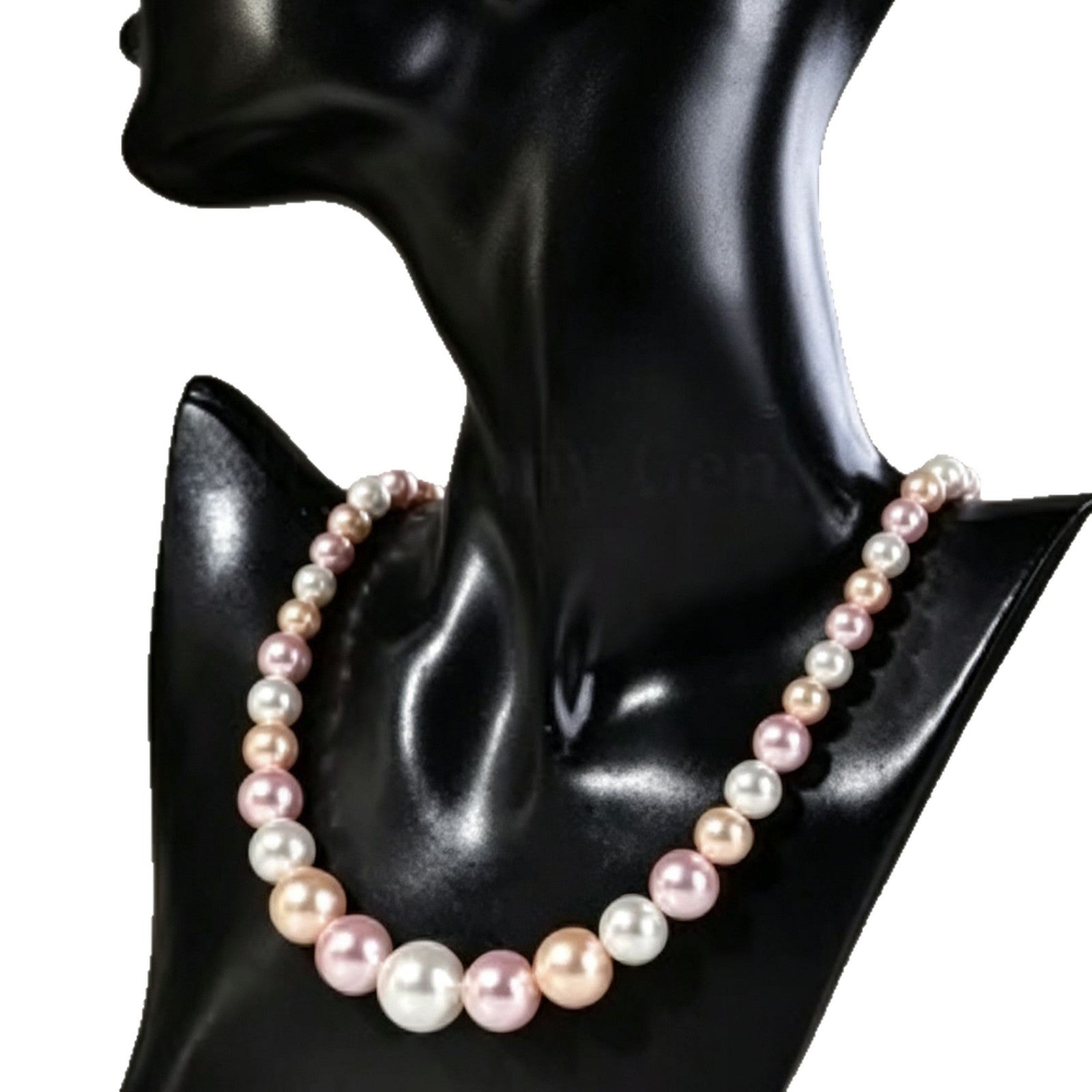 Exaggerated Ombre Pearl Necklace For Women With Alloy Chain And Alloy Pendant