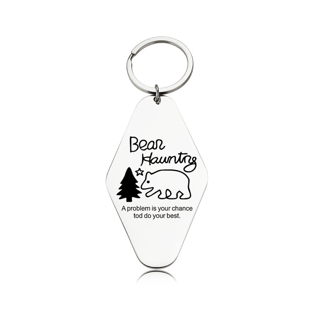 Christmas Rhombus Key Chain In Durable 304 Stainless Steel, Perfect Holiday Accessory