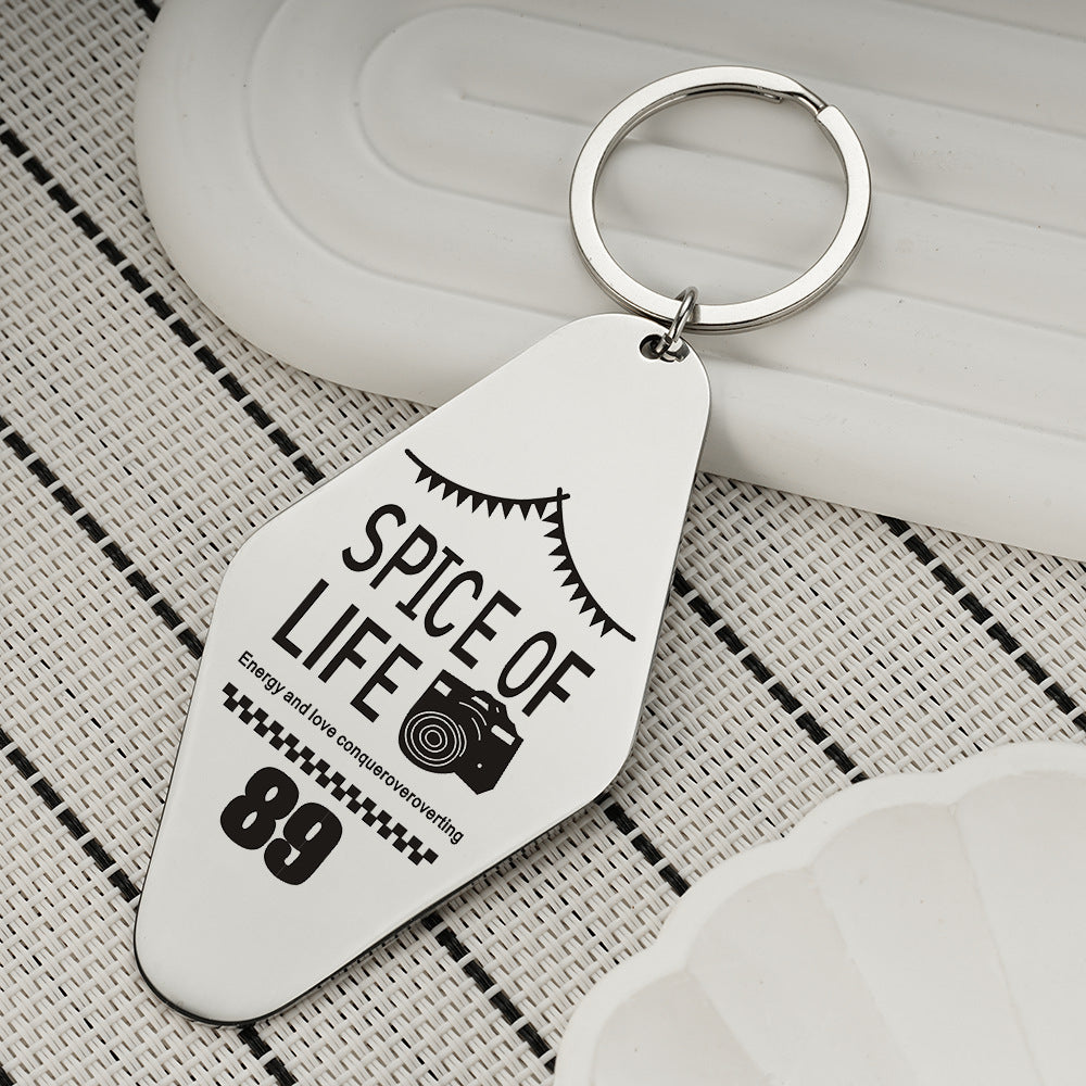Christmas Rhombus Key Chain In Durable 304 Stainless Steel, Perfect Holiday Accessory