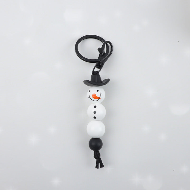 Christmas Snowman Key Chain With Silica Gel Bag Charm Accessory For Festive Decoration