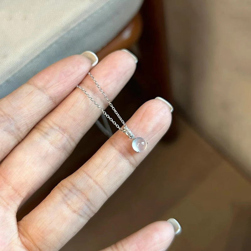 Geometric Silver Pendant Necklace For Women In 304 Stainless Steel With Electroplated Copper Pendant And Zircon Inlay