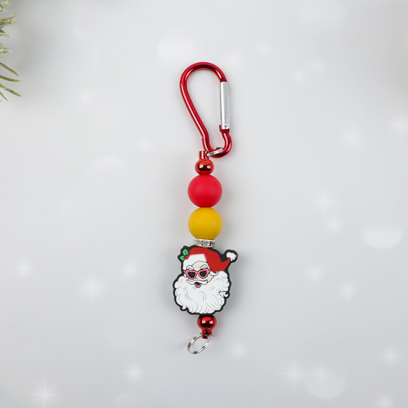 Christmas Snowman Key Chain With Silica Gel Bag Charm Accessory For Festive Decoration