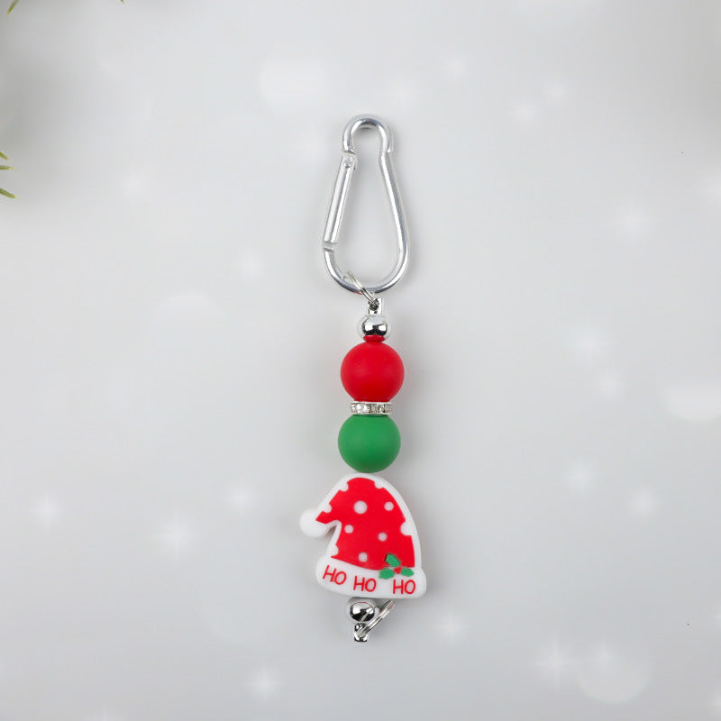 Christmas Snowman Key Chain With Silica Gel Bag Charm Accessory For Festive Decoration
