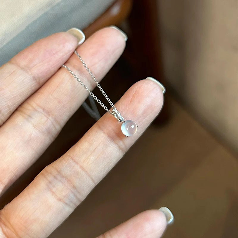 Geometric Silver Pendant Necklace For Women In 304 Stainless Steel With Electroplated Copper Pendant And Zircon Inlay
