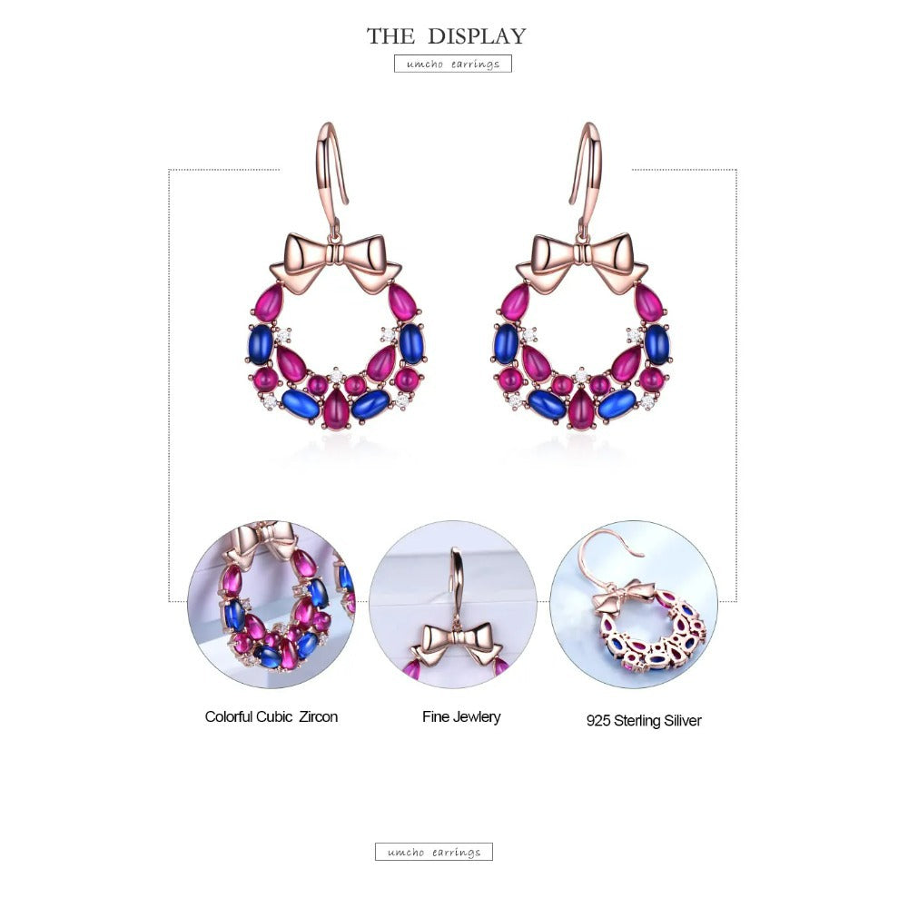 Bow Tie Earrings For Unisex Featuring 925 Sterling Silver Ear Pins With Sweet Style And Zircon Inlay