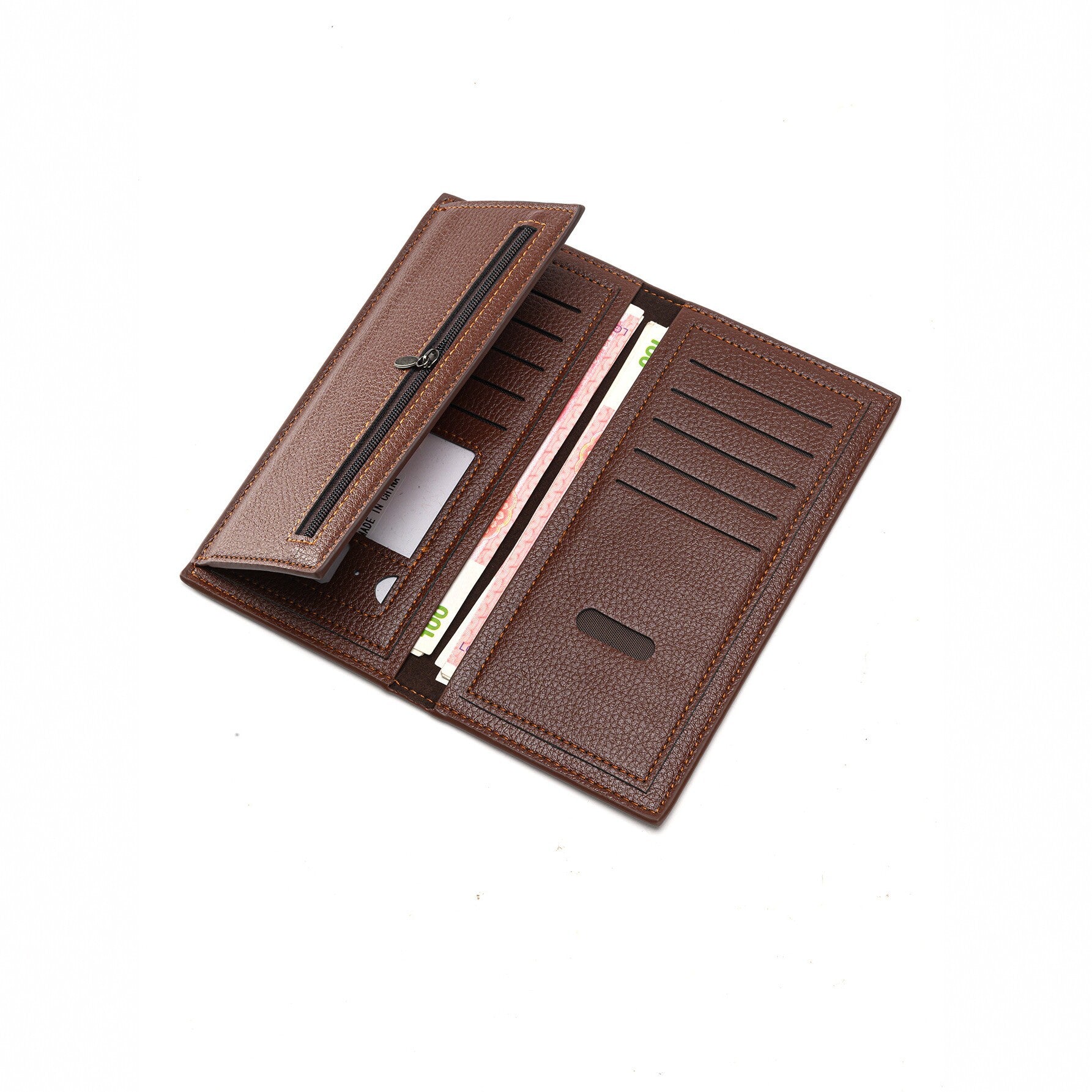 Men's Solid Color PUR Wallet, Lightweight And Durable For Everyday Use