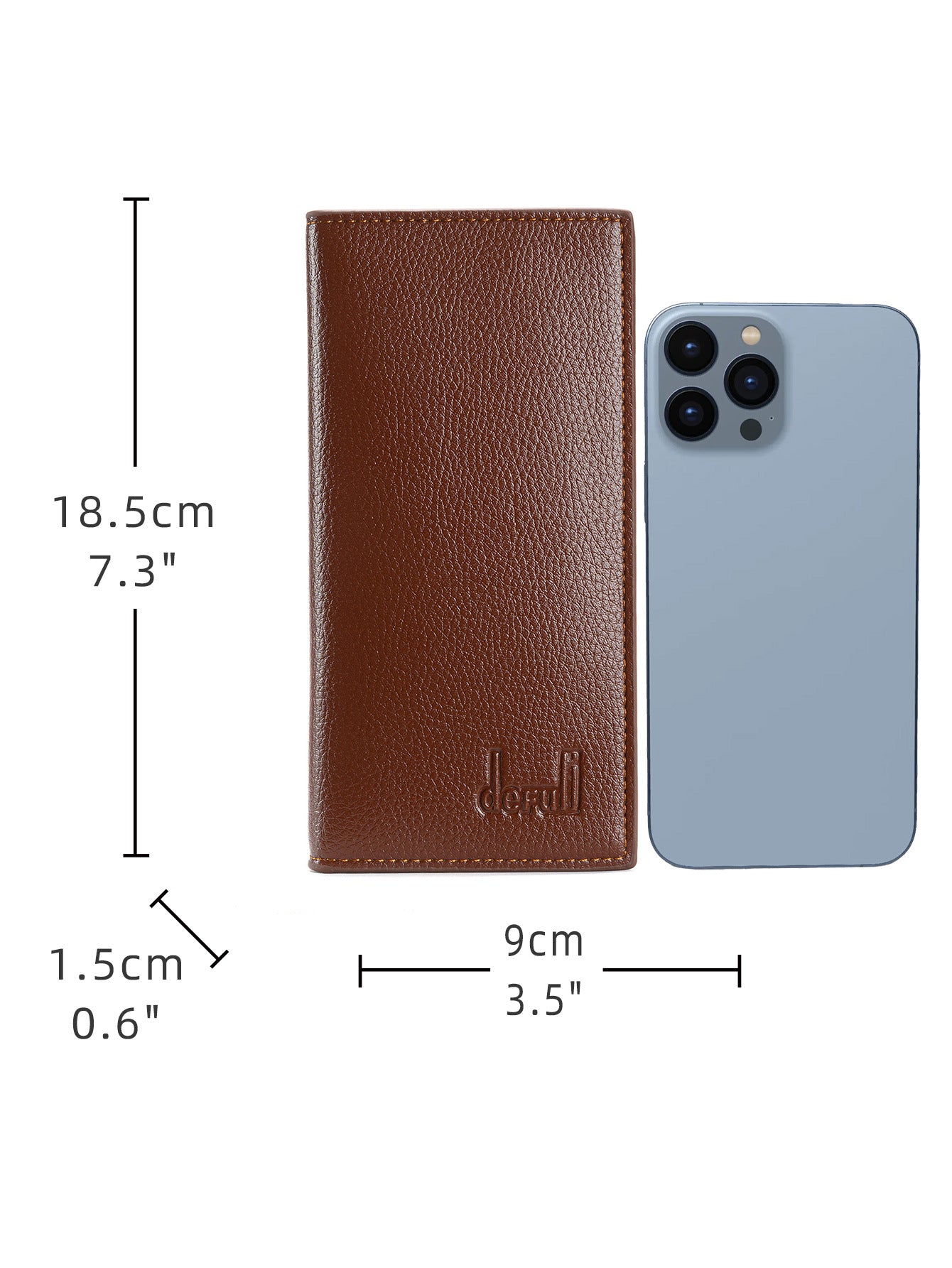 Men's Solid Color PUR Wallet, Lightweight And Durable For Everyday Use