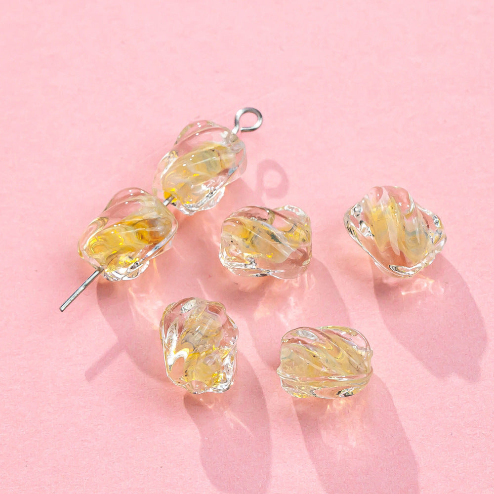Handmade Glass Beads With Glass Bead Inlay For DIY Jewelry Making
