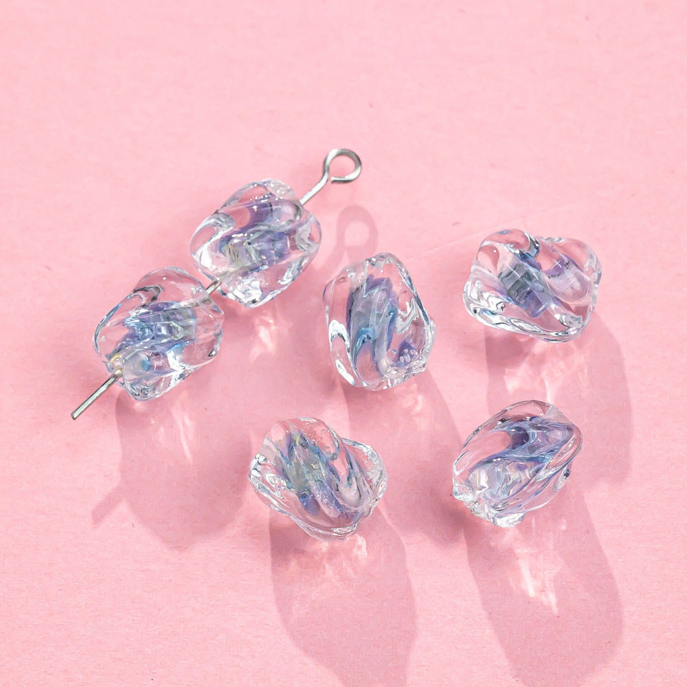 Handmade Glass Beads With Glass Bead Inlay For DIY Jewelry Making