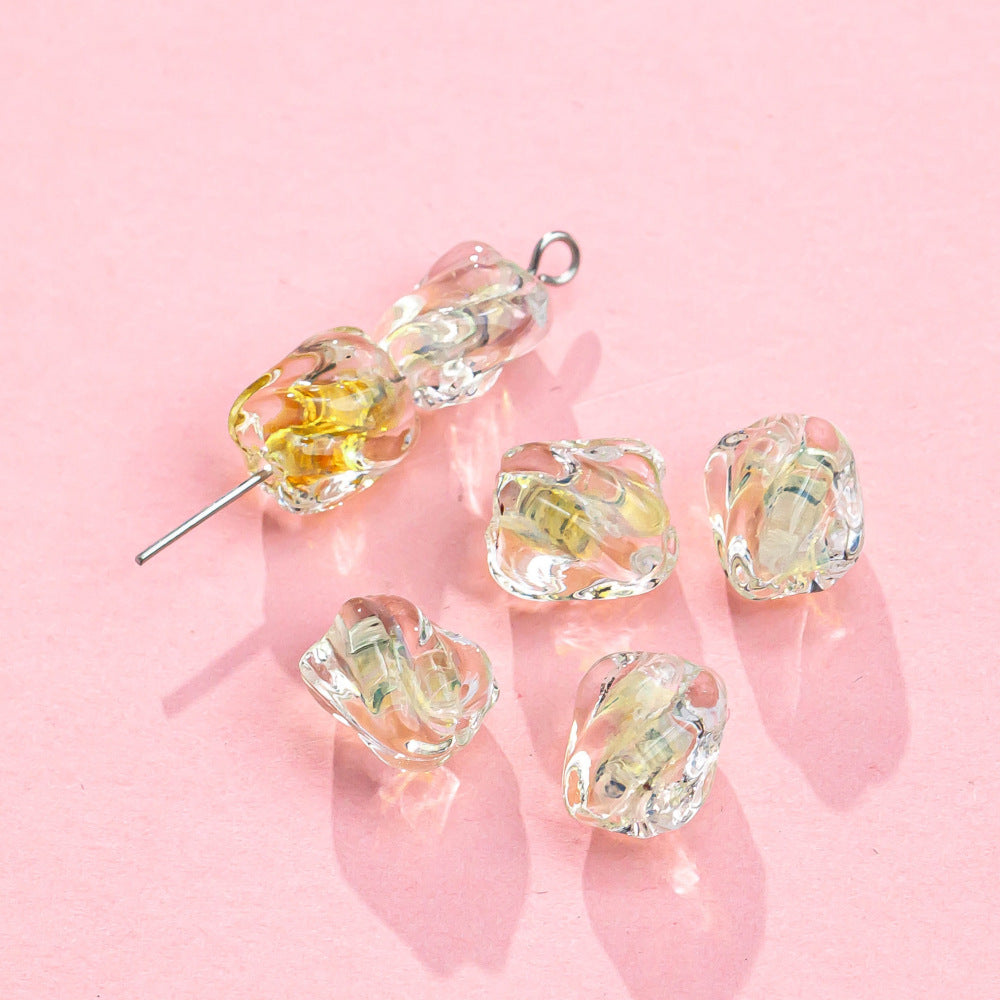 Handmade Glass Beads With Glass Bead Inlay For DIY Jewelry Making