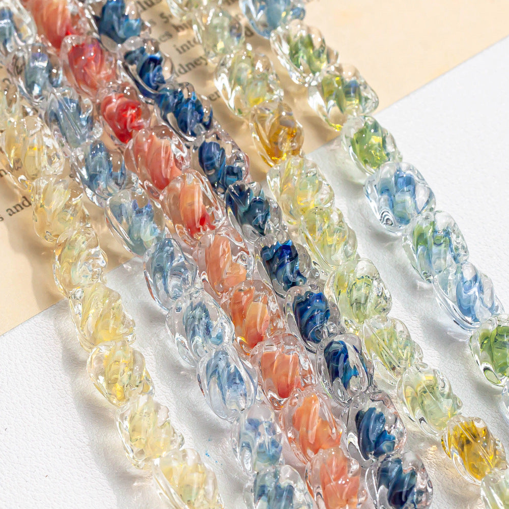 Handmade Glass Beads With Glass Bead Inlay For DIY Jewelry Making