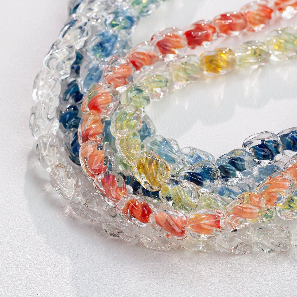Handmade Glass Beads With Glass Bead Inlay For DIY Jewelry Making