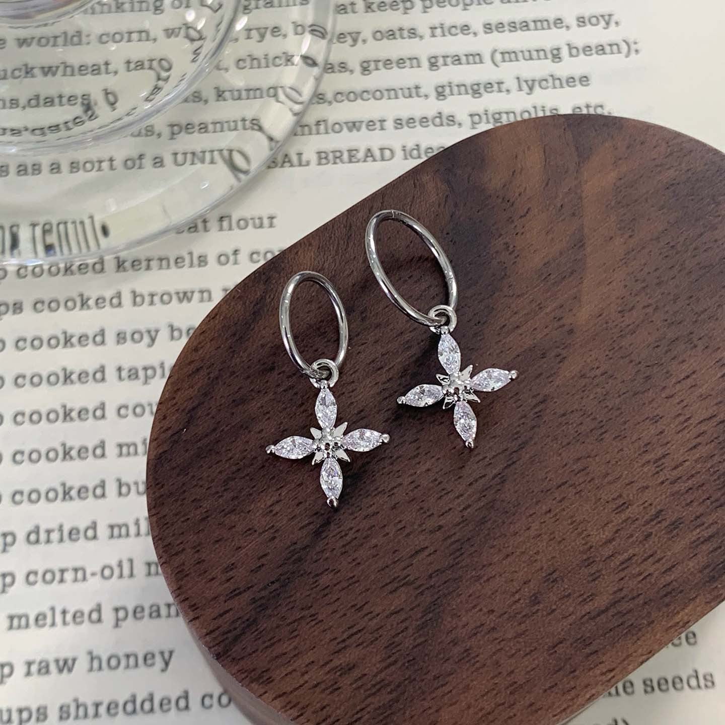 Cross Drop Earrings With Titanium Steel Posts In Simple Style, Unisex Design