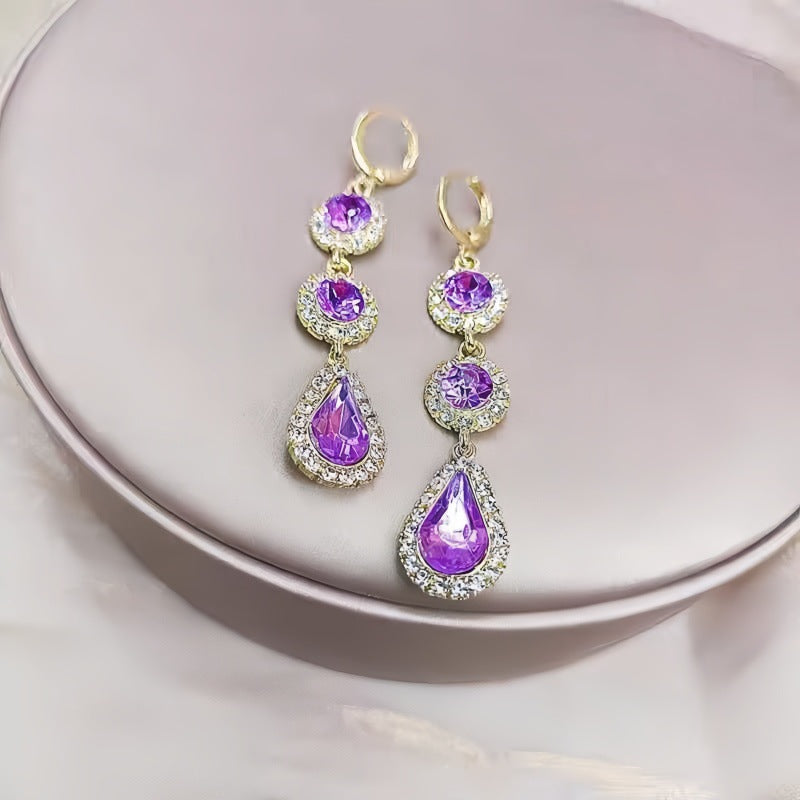 Flowers For Women Ear Hook Earrings Featuring May Birthstone Emerald With Zircon Inlay And 925 Sterling Silver Ear Pins