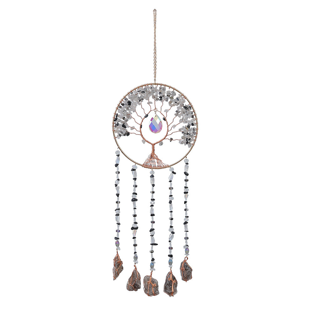 Handmade Dreamcatcher Wind Chime With Natural Stone, Perfect Christmas Home Decor