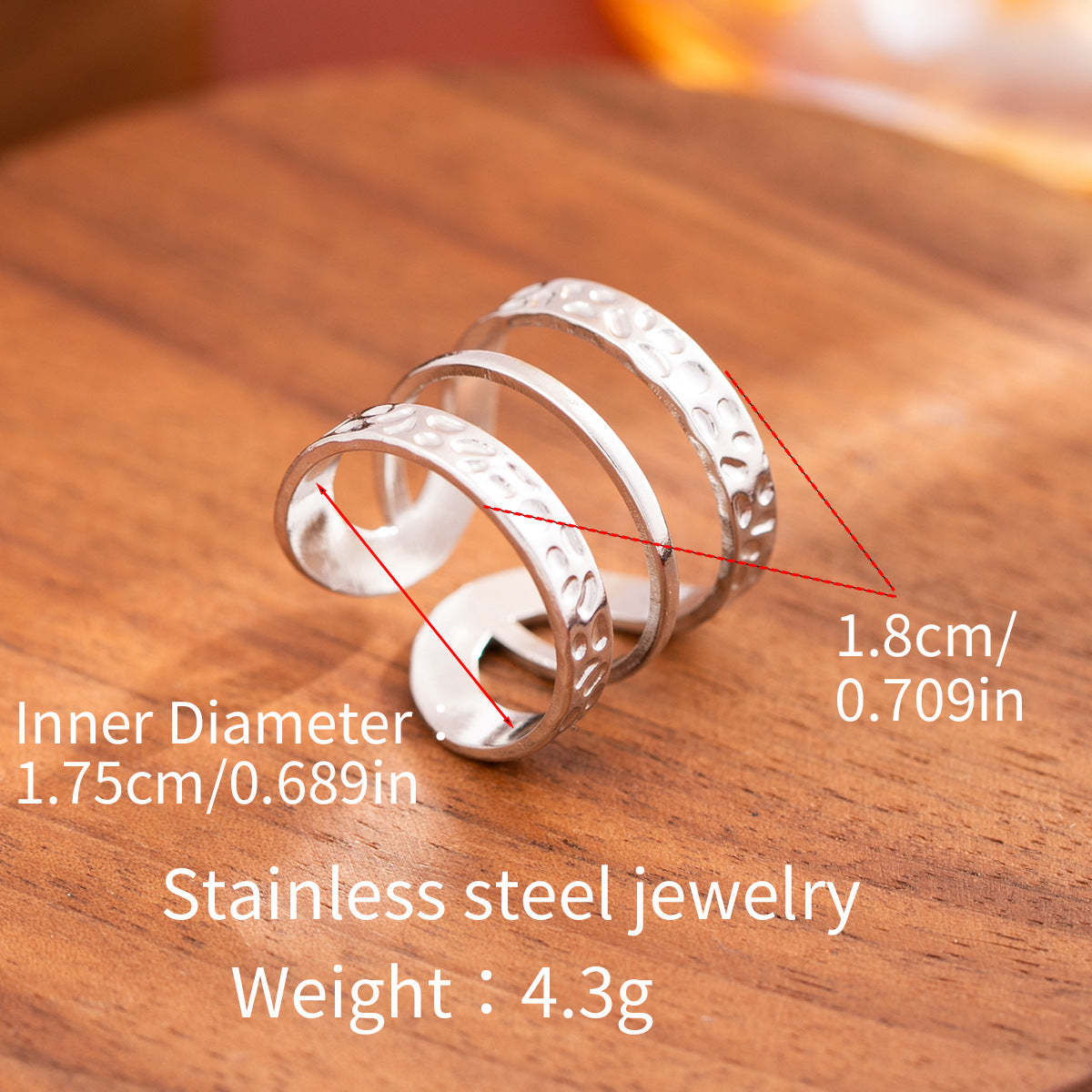 Geometric Open Rings In Steel Color, Simple Style Unisex 304 Stainless Steel With Real Gold Plated Waterproof Non Tarnish Finish