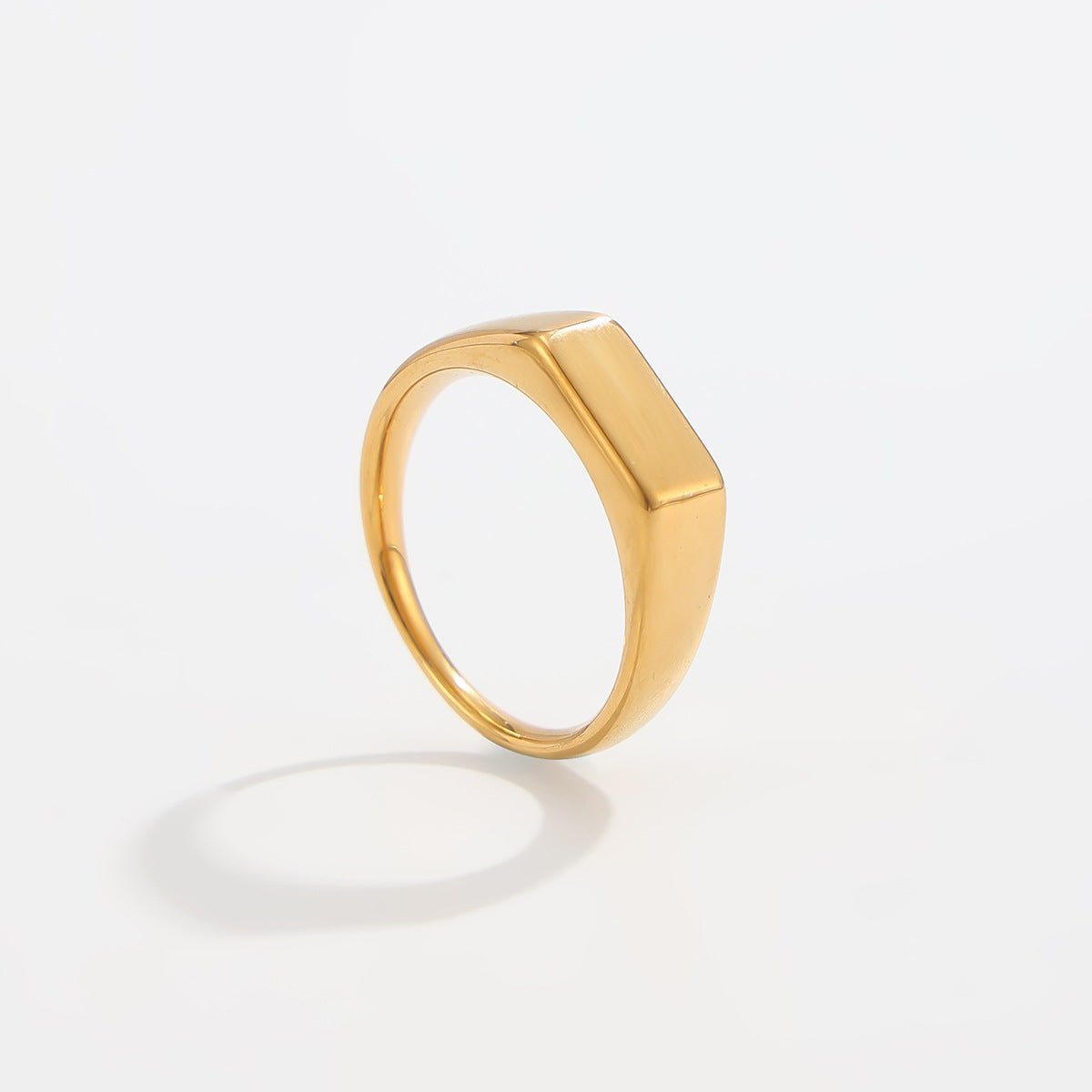 Men's Square Gold Open Rings In Metal, 4 Pieces Set