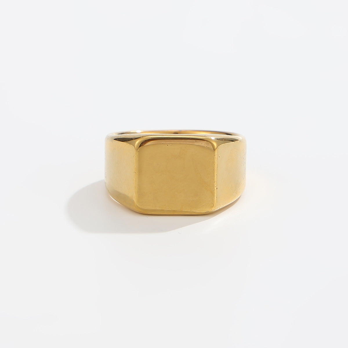 Men's Square Gold Open Rings In Metal, 4 Pieces Set