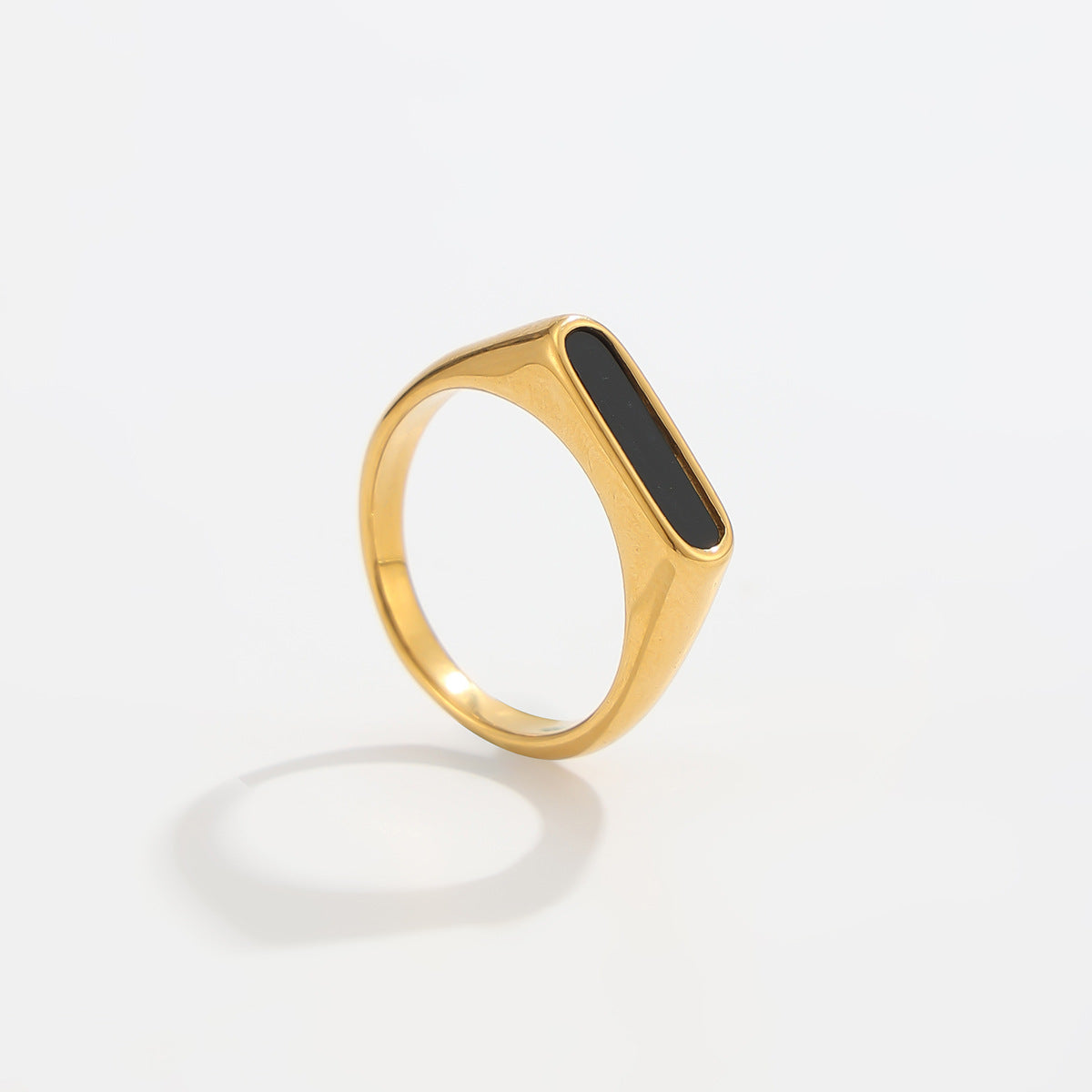 Men's Square Gold Open Rings In Metal, 4 Pieces Set
