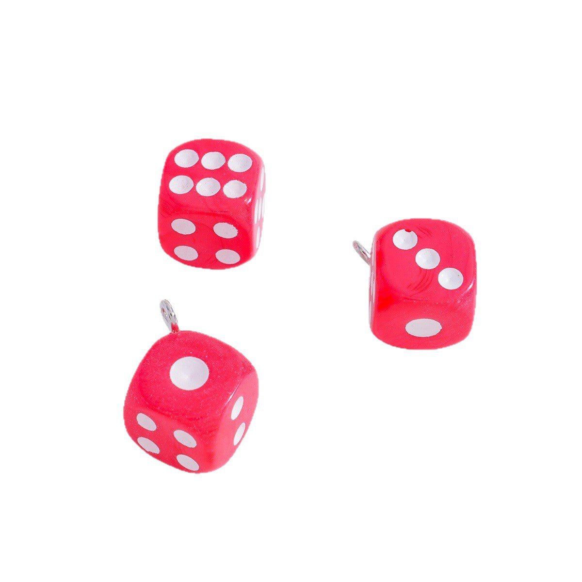 Acrylic Dice Pendant With Electroplated Finish, Novelty Jewelry Accessory In Colour