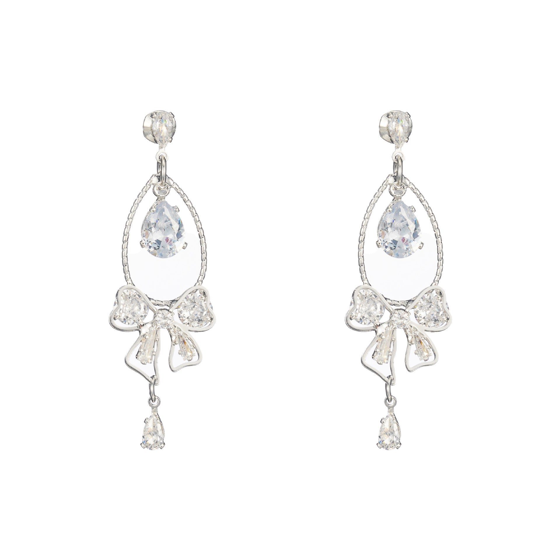 Elaborate Gold Butterfly Drop Earrings For Women With Sweet Style Featuring Zircon Inlay And Copper Material
