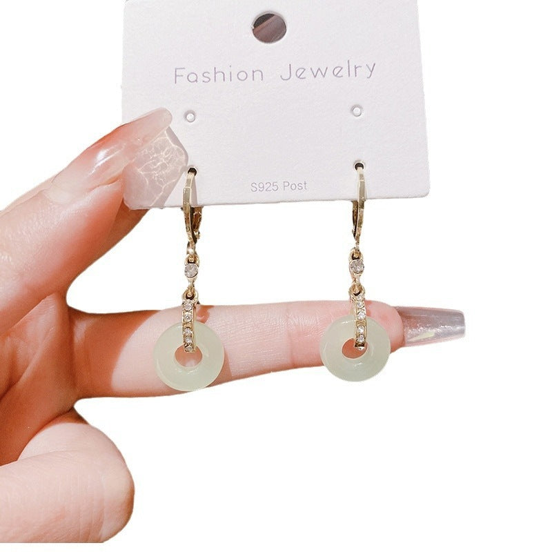 Heart Shape Earrings For Women In Green Alloy Featuring Electroplated Finish With 304 Stainless Steel Ear Pins