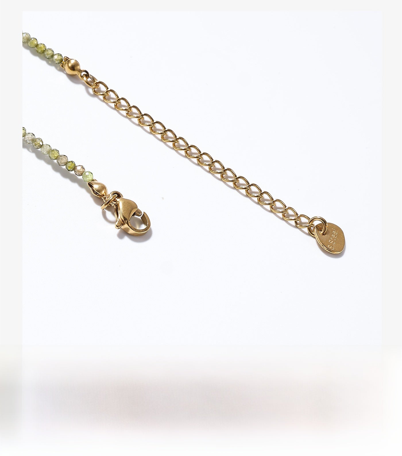 Sweet Geometric Necklace For Women With Agate Inlay And Titanium Steel Pendant, Featuring Beading Craft On Beaded Chain