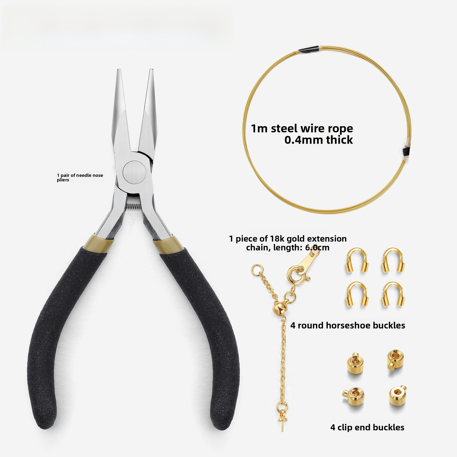 Copper Cord End Cap Jewelry Accessory In Simple Style With 18K Real Gold Plated Electroplated Finish, Gold Color