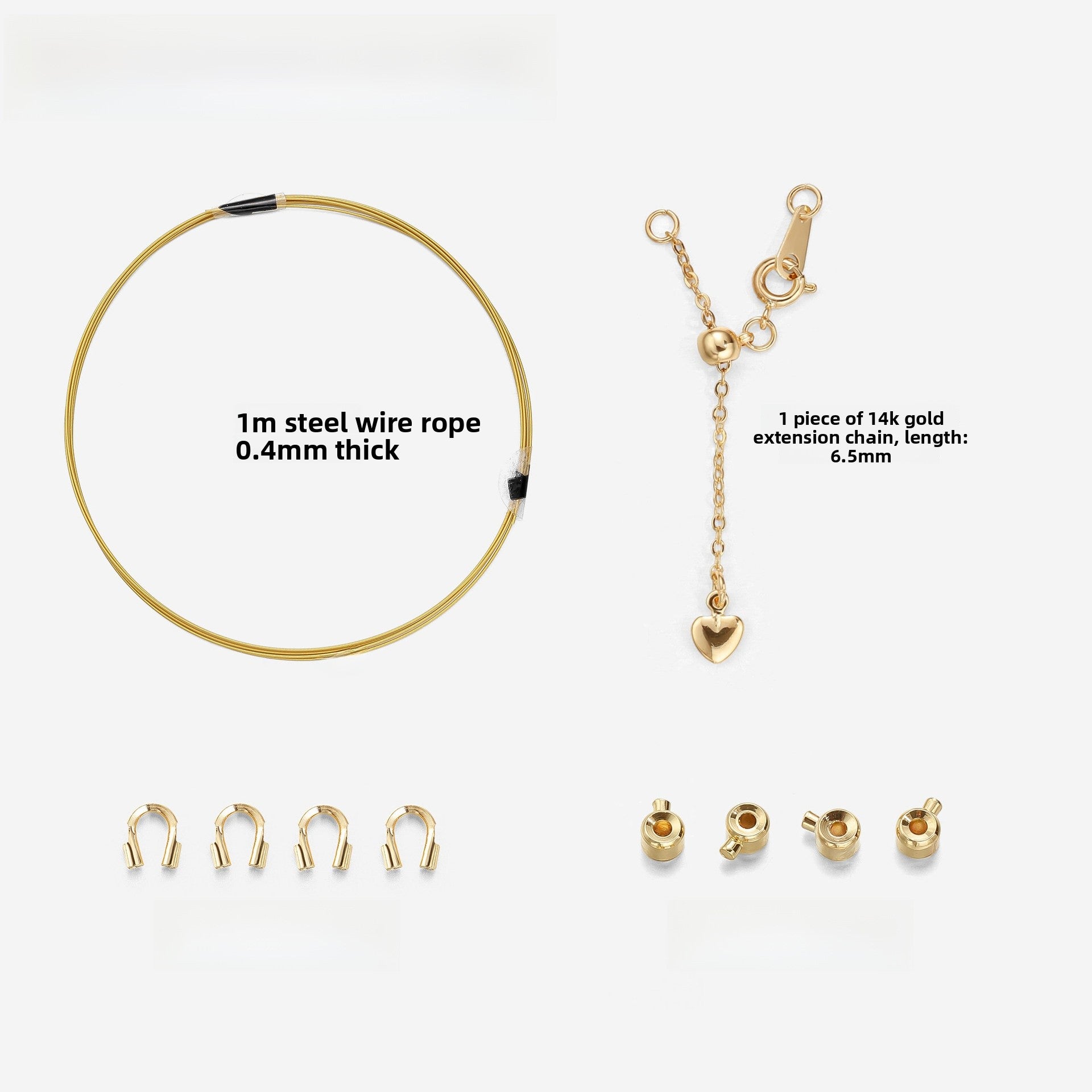 Copper Cord End Cap Jewelry Accessory In Simple Style With 18K Real Gold Plated Electroplated Finish, Gold Color