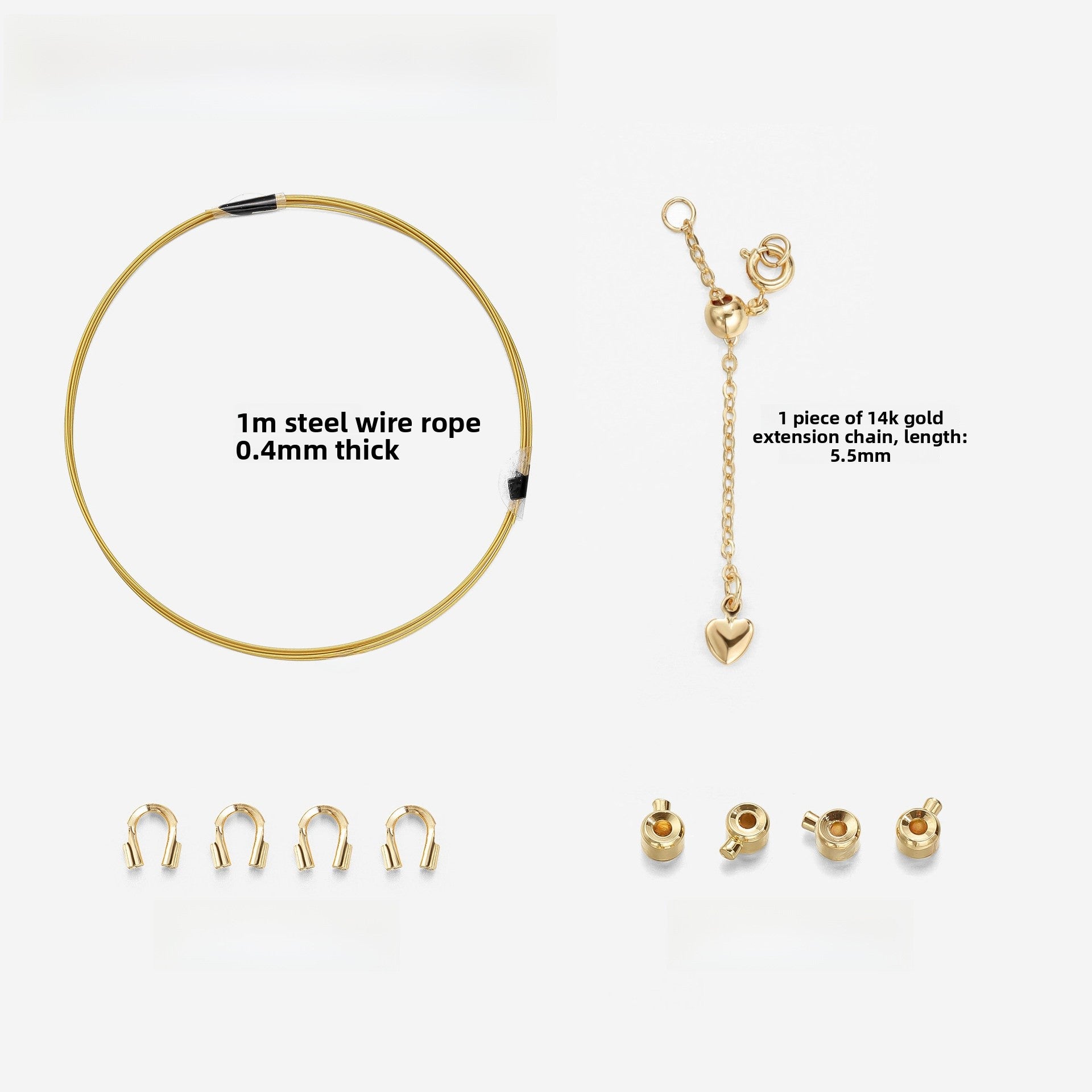 Copper Cord End Cap Jewelry Accessory In Simple Style With 18K Real Gold Plated Electroplated Finish, Gold Color