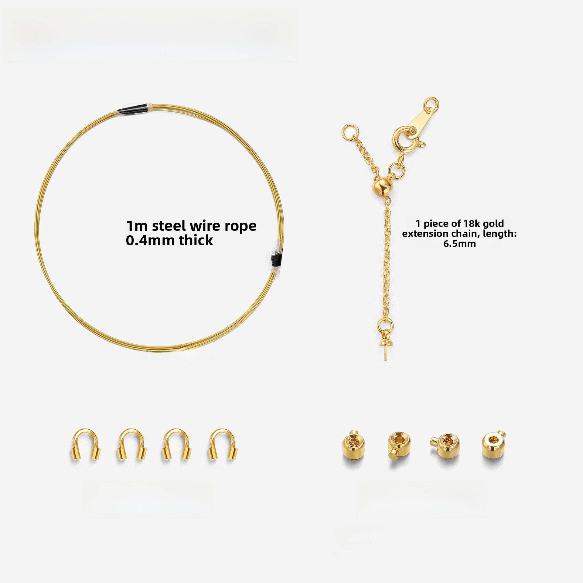 Copper Cord End Cap Jewelry Accessory In Simple Style With 18K Real Gold Plated Electroplated Finish, Gold Color