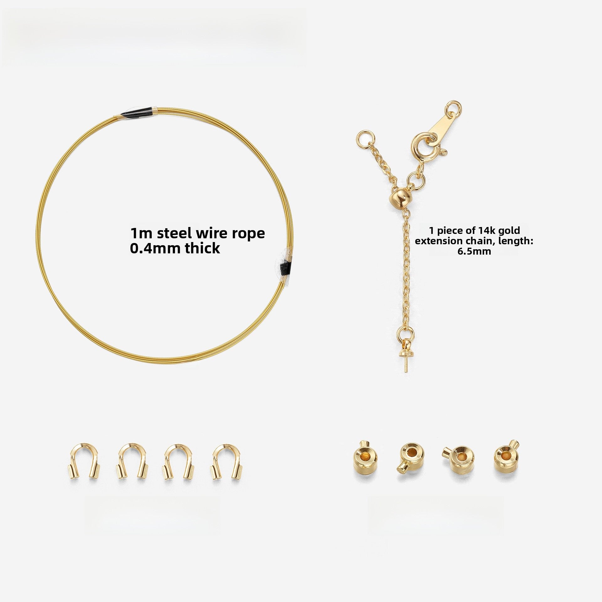 Copper Cord End Cap Jewelry Accessory In Simple Style With 18K Real Gold Plated Electroplated Finish, Gold Color