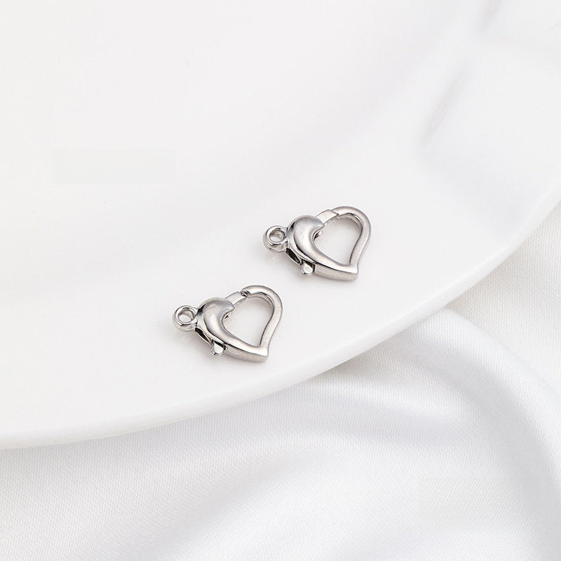 14k Gold Filled Heart Shape Jewelry Accessory With Electroplated Finish Featuring Spring Ring Trigger And Lobster Clasp Closure, 1 PCS