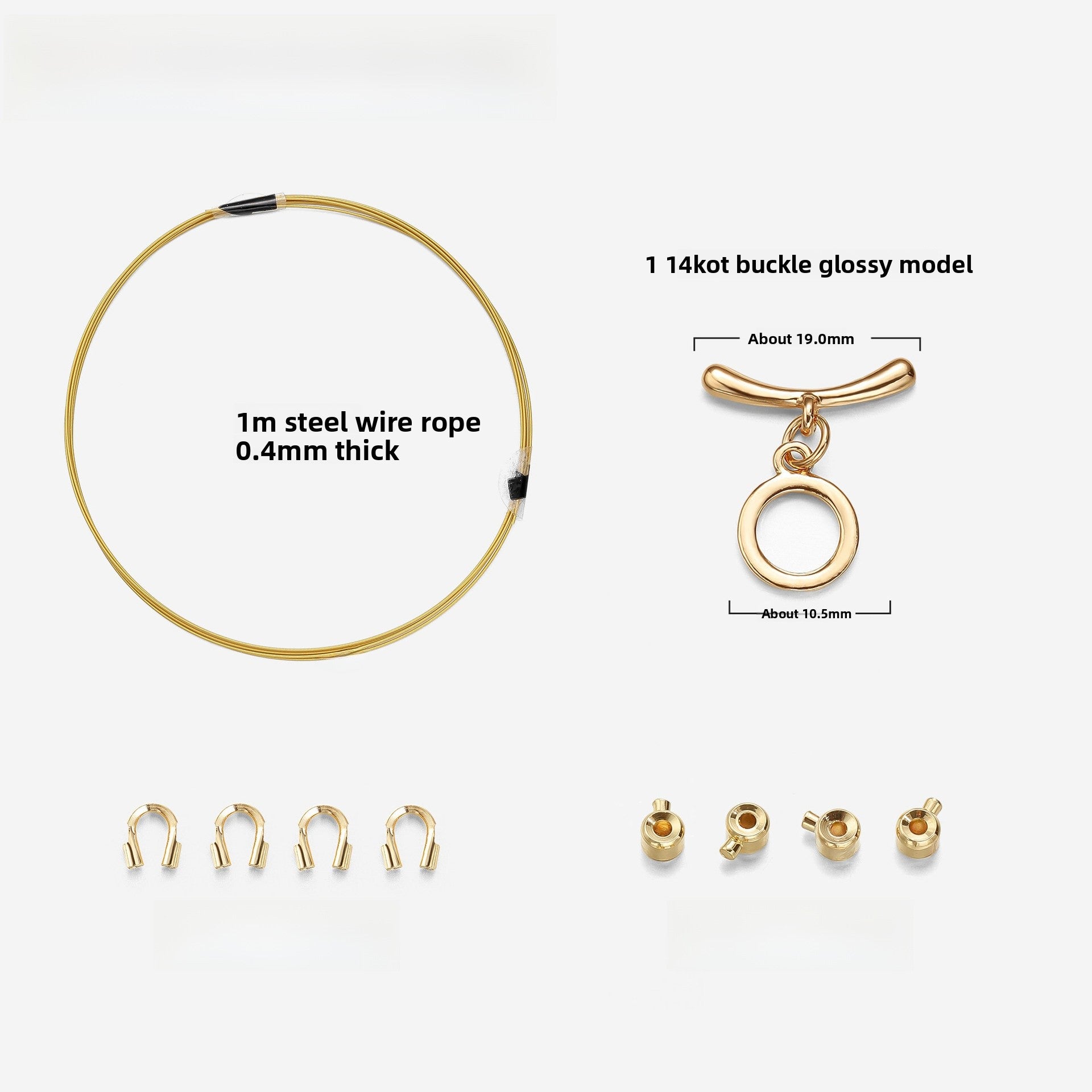 Copper Cord End Cap Jewelry Accessory In Simple Style With 18K Real Gold Plated Electroplated Finish, Gold Color