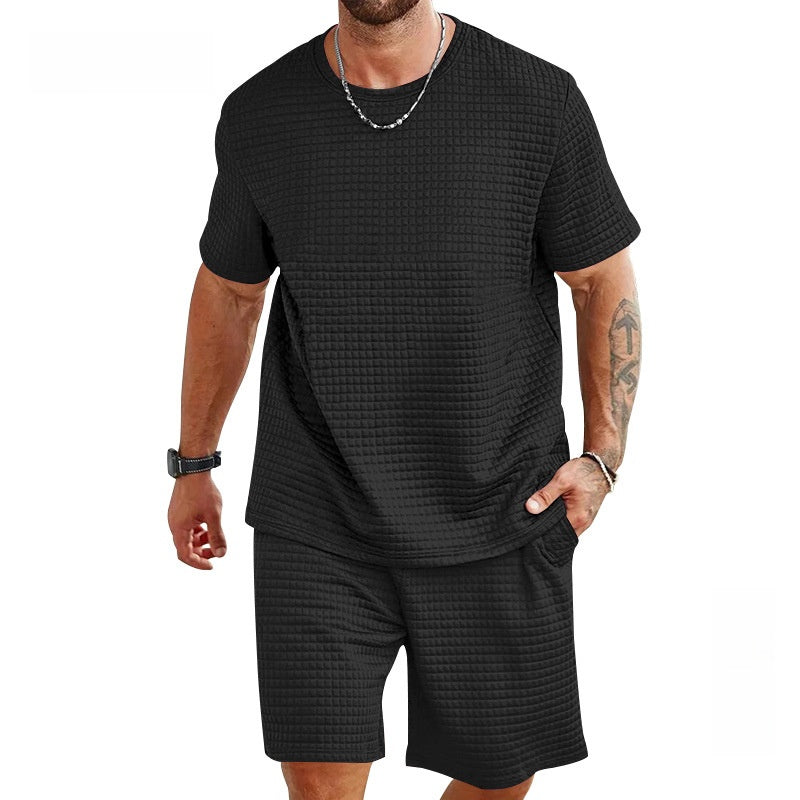 Men's Casual Solid White Polyester Shorts Co-ord Set For Sport