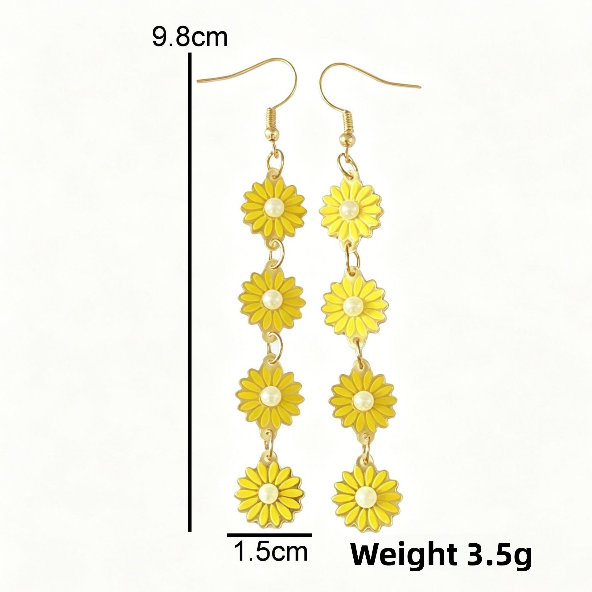 Bohemian Daisy Earrings For Women In White Acrylic With Iron Ear Pins