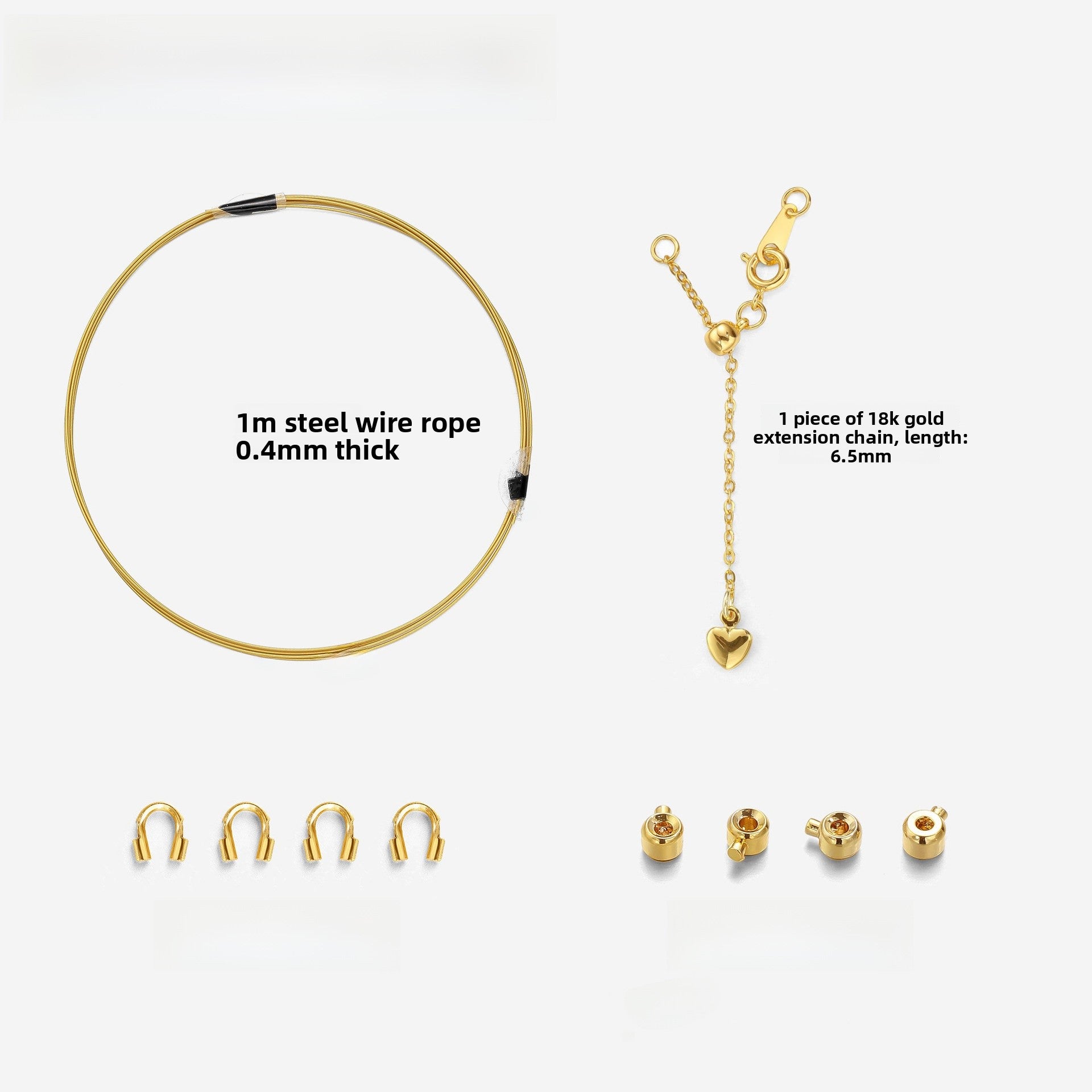 Copper Cord End Cap Jewelry Accessory In Simple Style With 18K Real Gold Plated Electroplated Finish, Gold Color