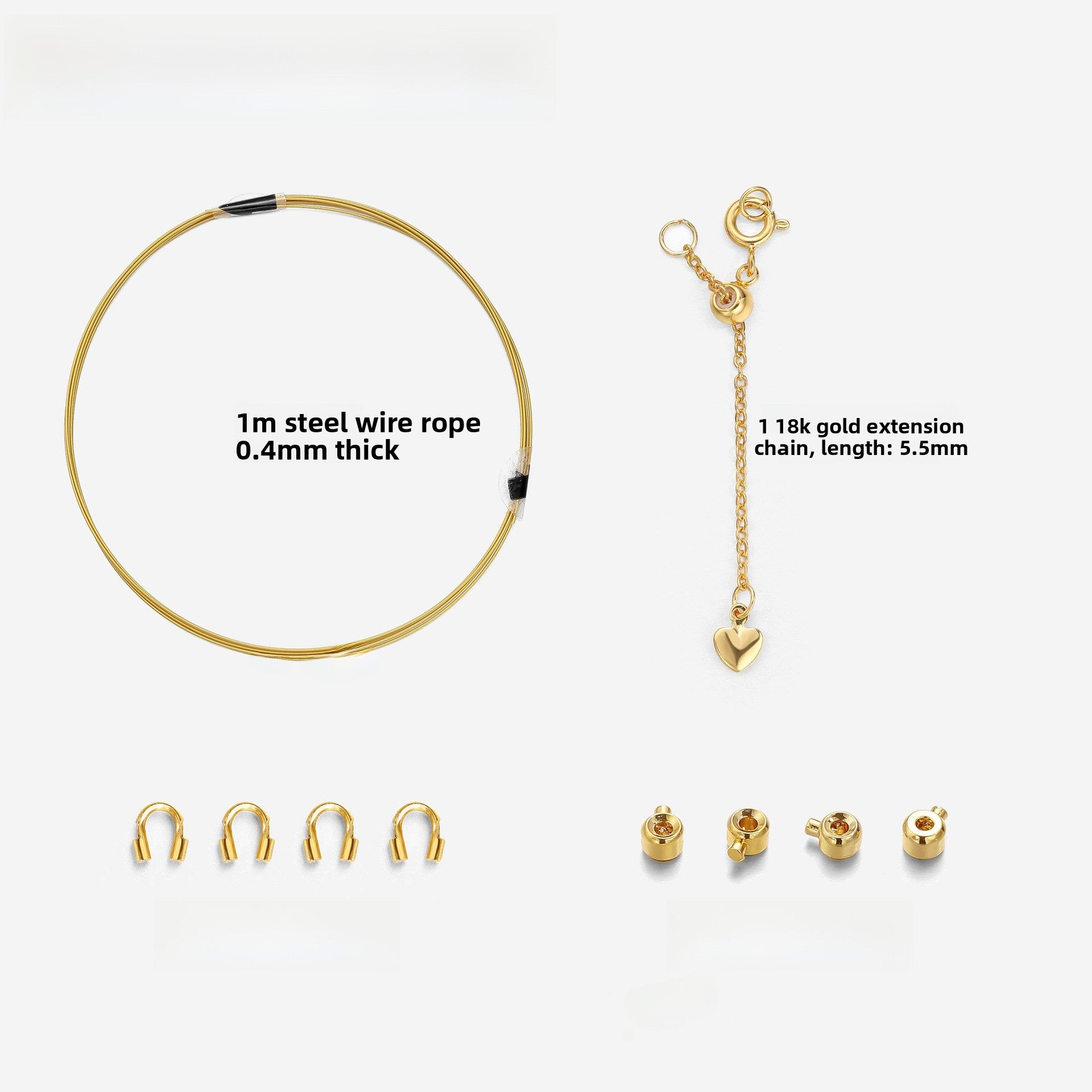 Copper Cord End Cap Jewelry Accessory In Simple Style With 18K Real Gold Plated Electroplated Finish, Gold Color