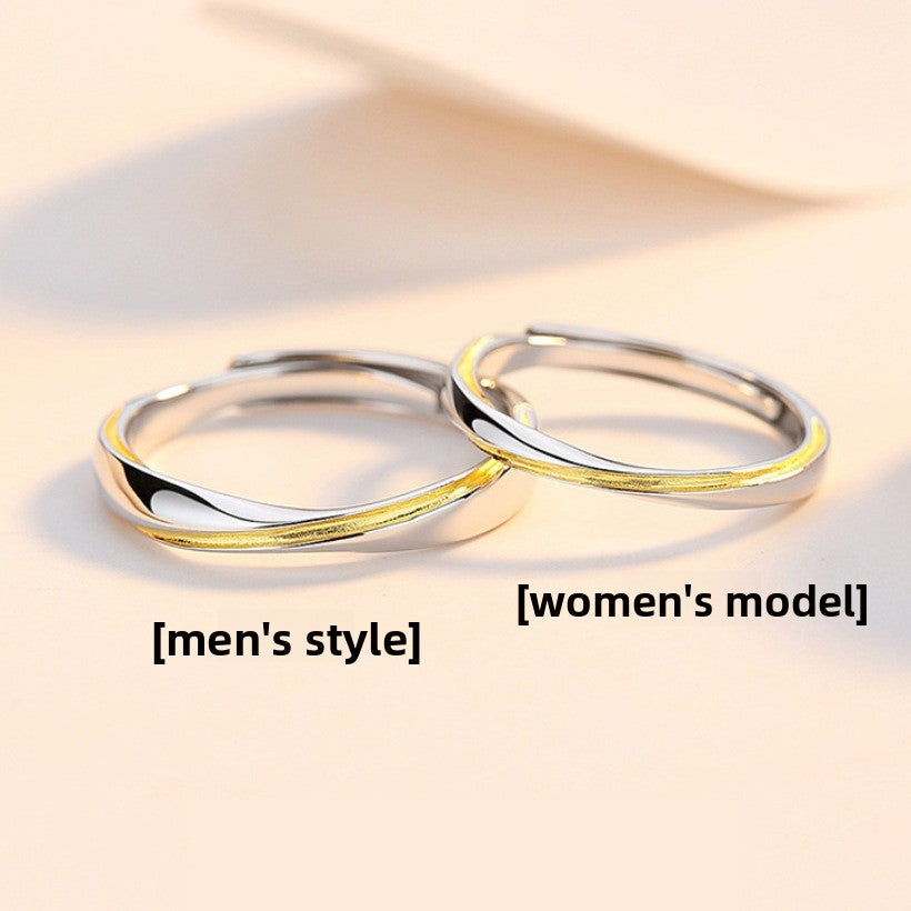 Infinity Copper Epoxy Rings For Couples In Gold, 1 Pair