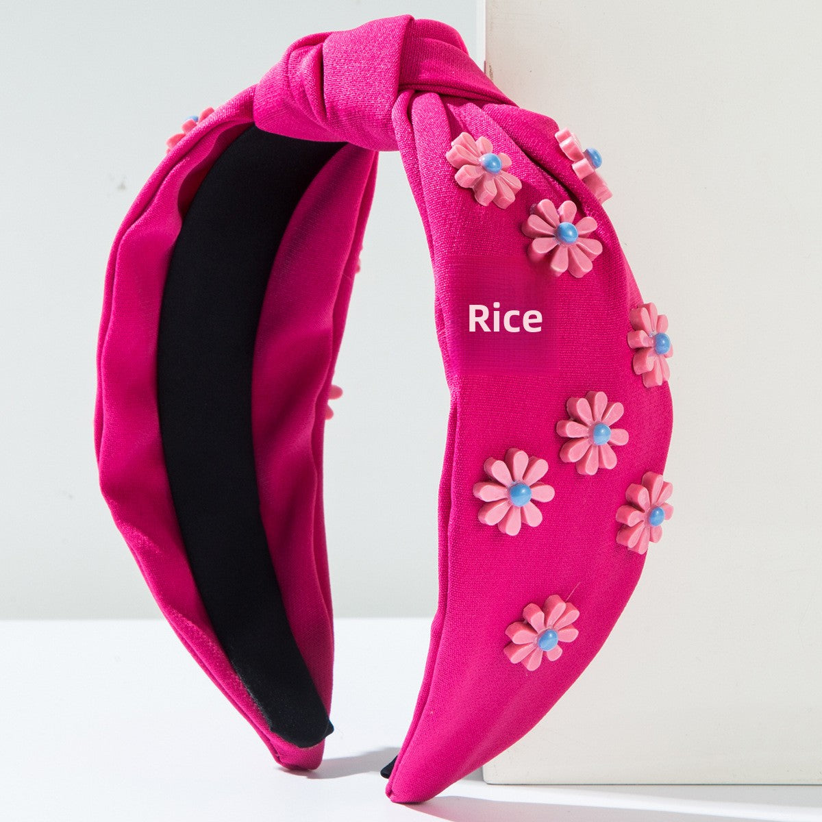 New Style Flowers Jewelry Headband For Women In Dyed Black Alloy, Perfect Summer Hair Accessory