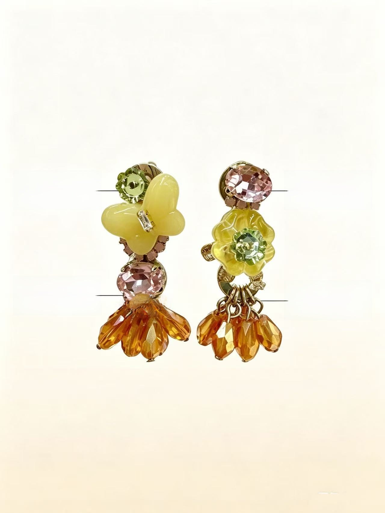 Bee Earrings For Women In Ethnic Style Featuring Enamel Craft And Copper Material With Colour Detail