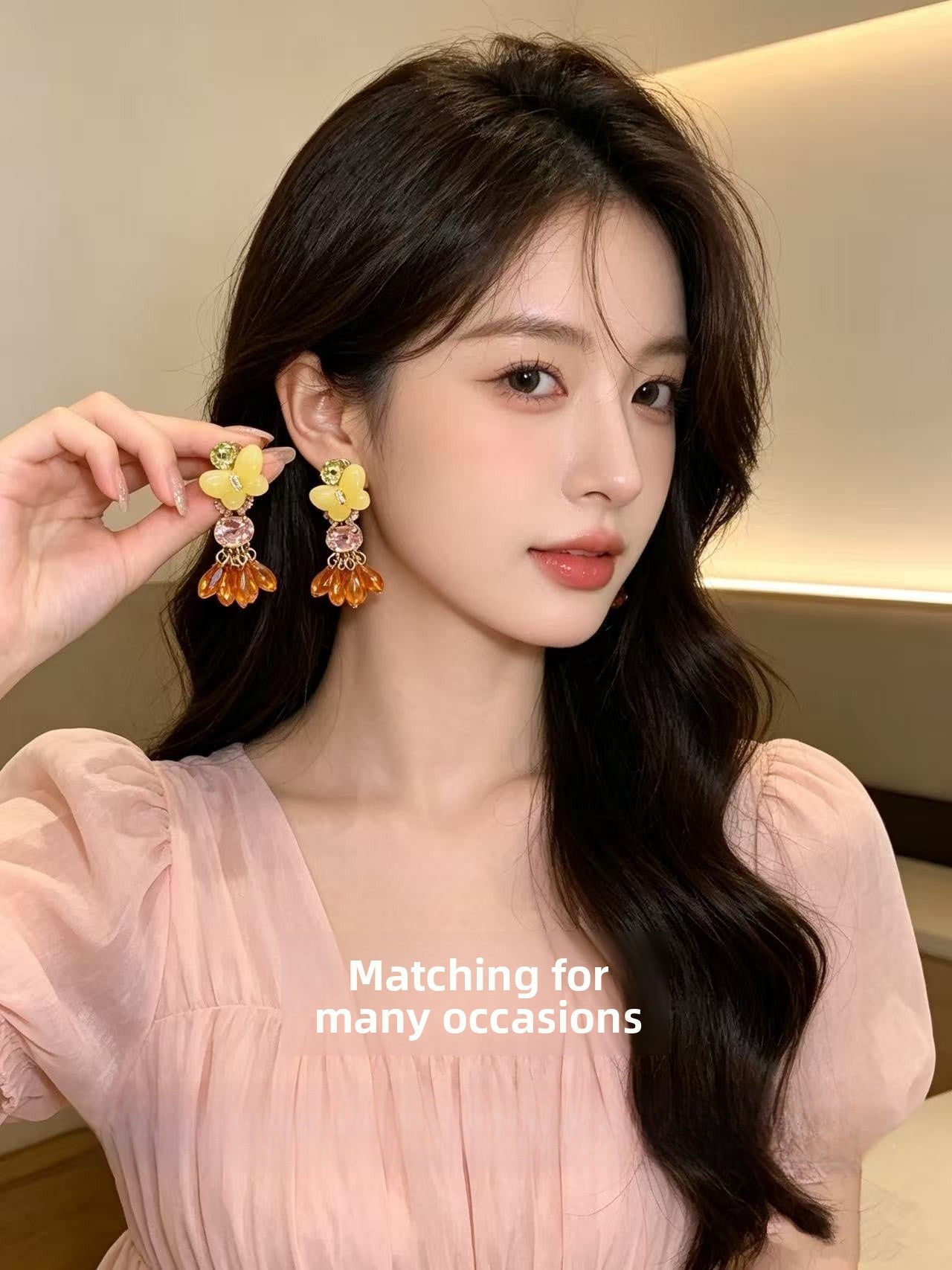 Bee Earrings For Women In Ethnic Style Featuring Enamel Craft And Copper Material With Colour Detail
