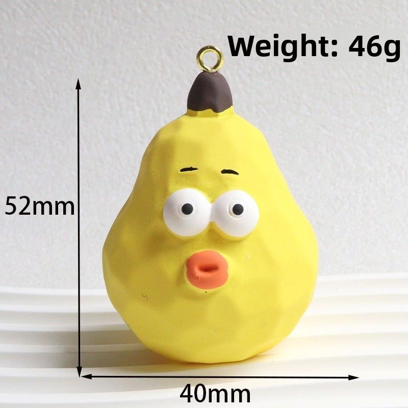 New Year Fruit Key Chain In Rose Red Resin Featuring Bag Charm Accessories