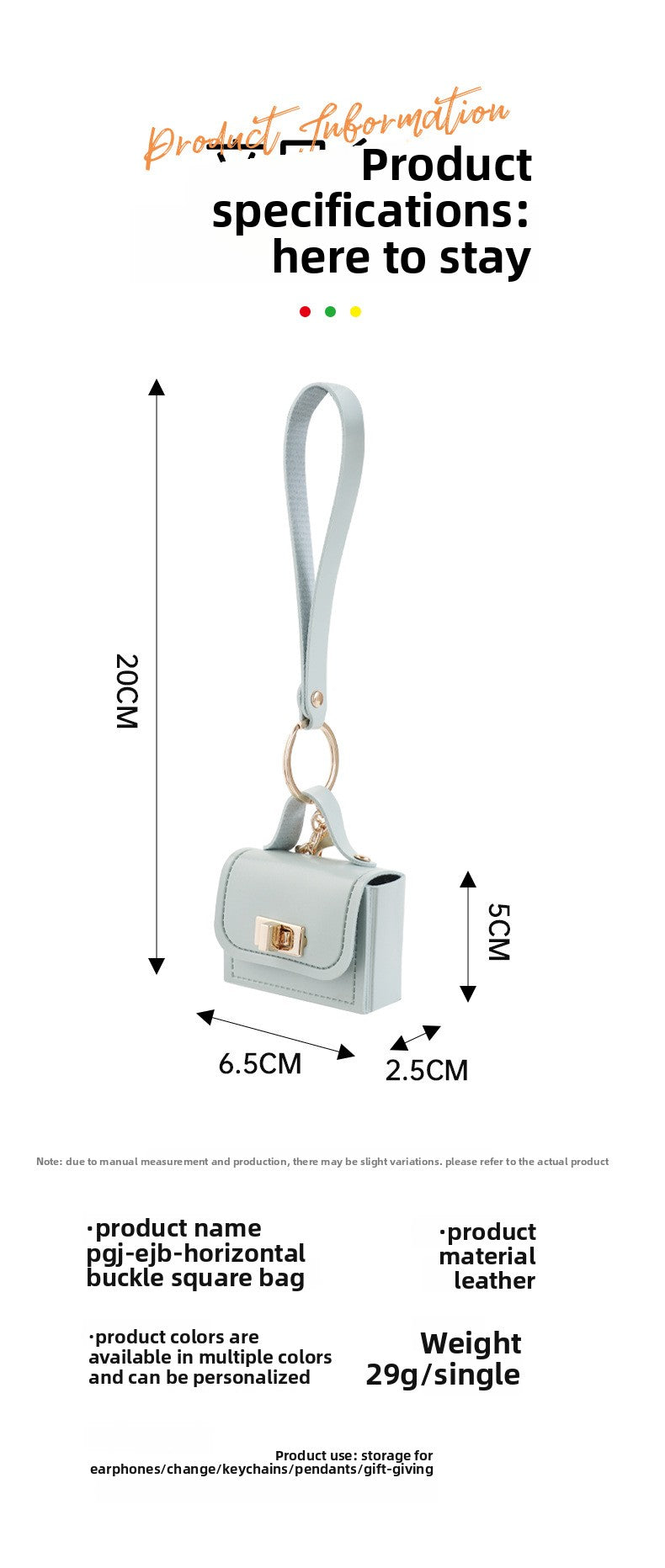 Multicolor Red Bag Charm Key Chain In PU Leather For Stylish Bag Accessories