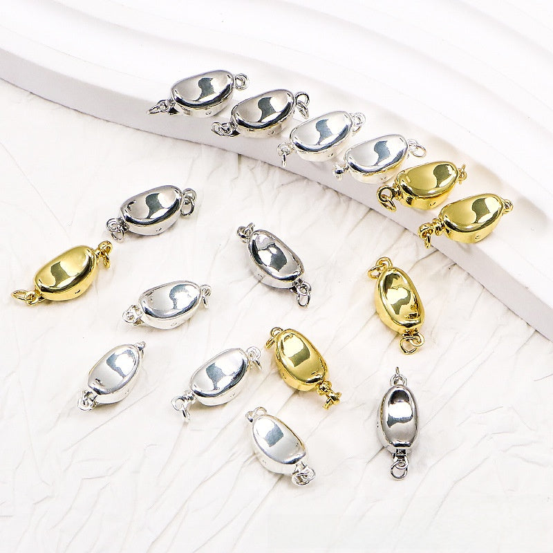 5 PCS Copper Jewelry Buckles With 18K Real Gold Electroplated Finish In Sweet Style, Gold Color Accessories