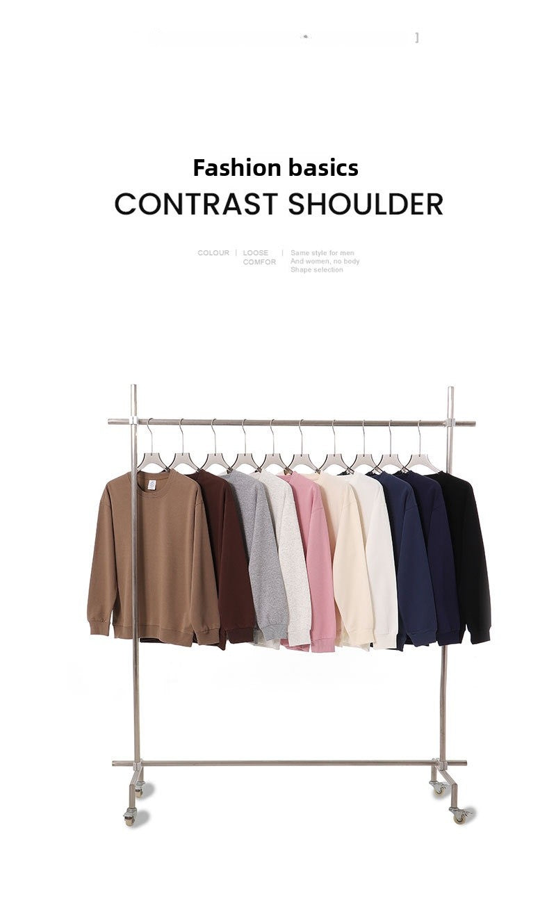 Men's Vintage Style Solid Color Hoodie In Coffer With Long Sleeve Cotton Blends Fabric