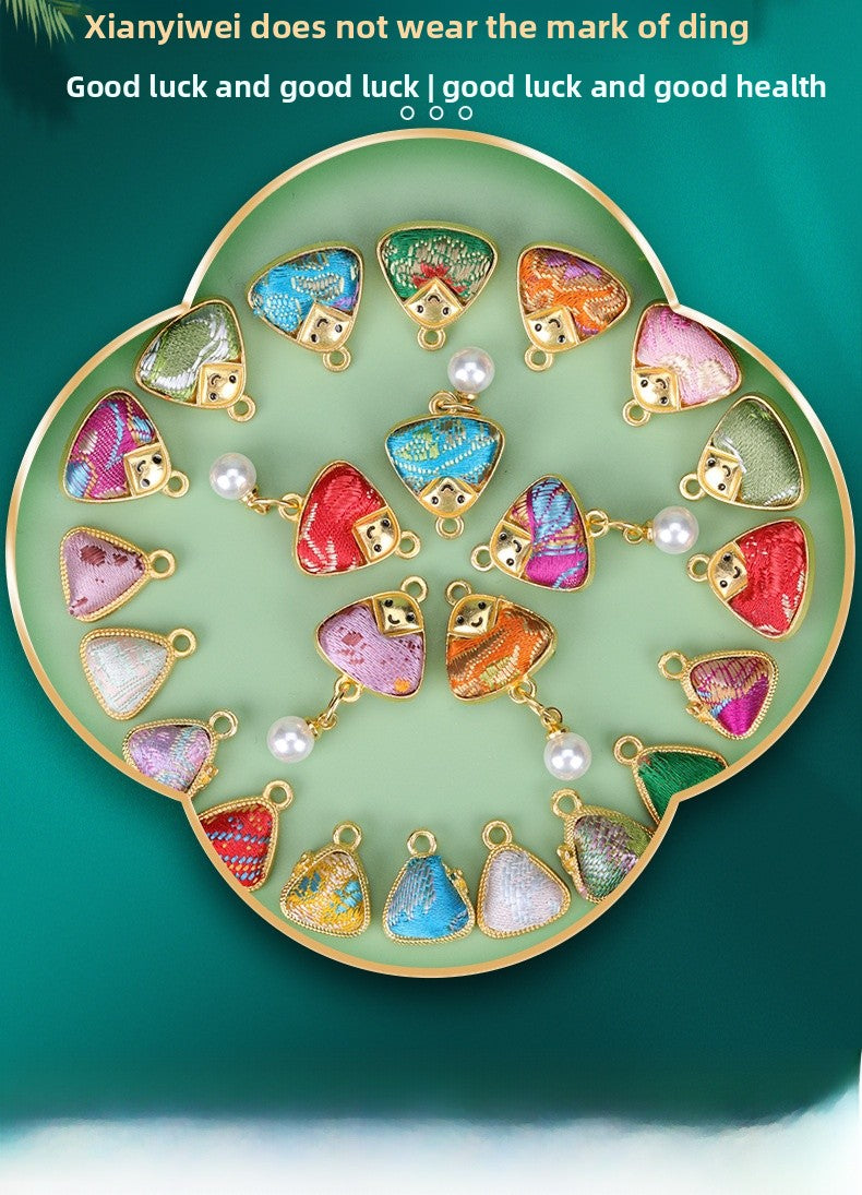 Handmade Alloy Pendant In Natural Pink Featuring Chinoiserie Style, Crafted With Fine Artistry