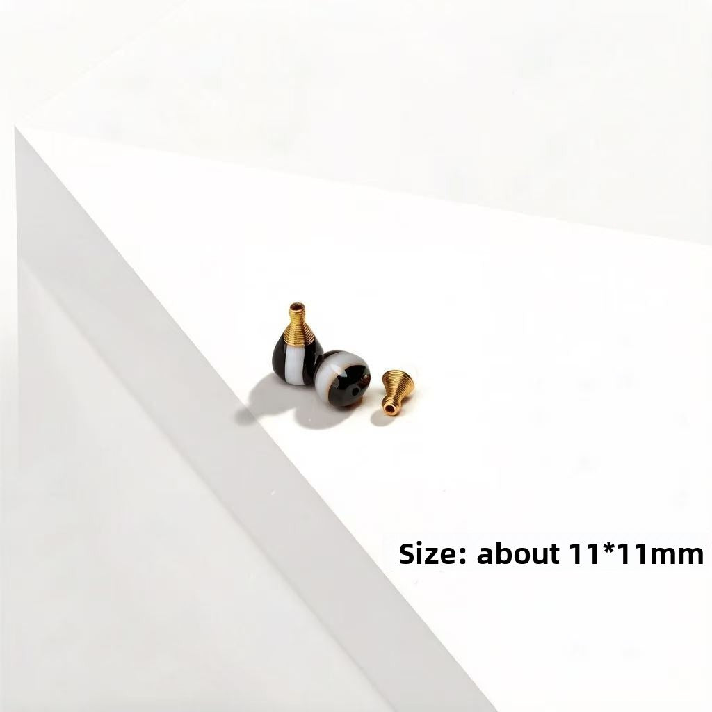 1 PCS Agate Skull Spacer Bar With Electroplated Finish, Ethnic Style Jewelry Accessory