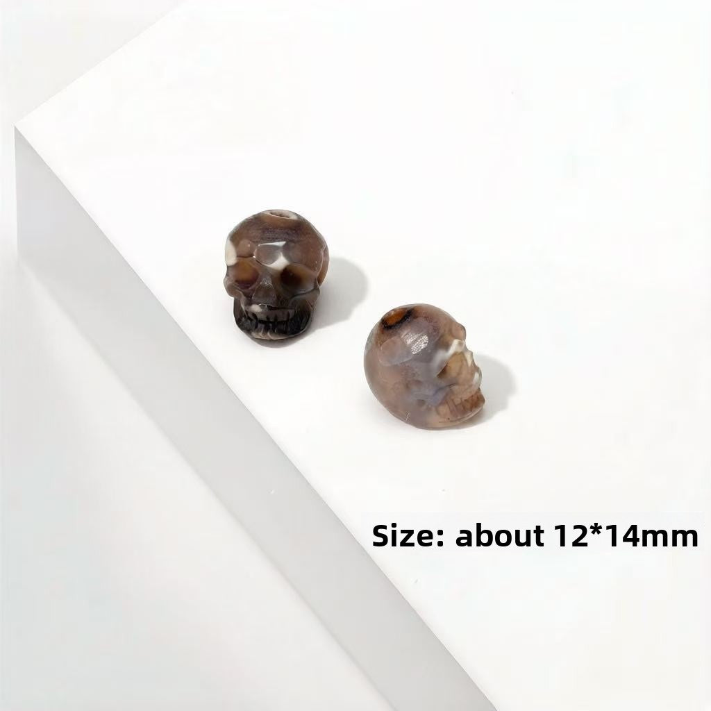1 PCS Agate Skull Spacer Bar With Electroplated Finish, Ethnic Style Jewelry Accessory